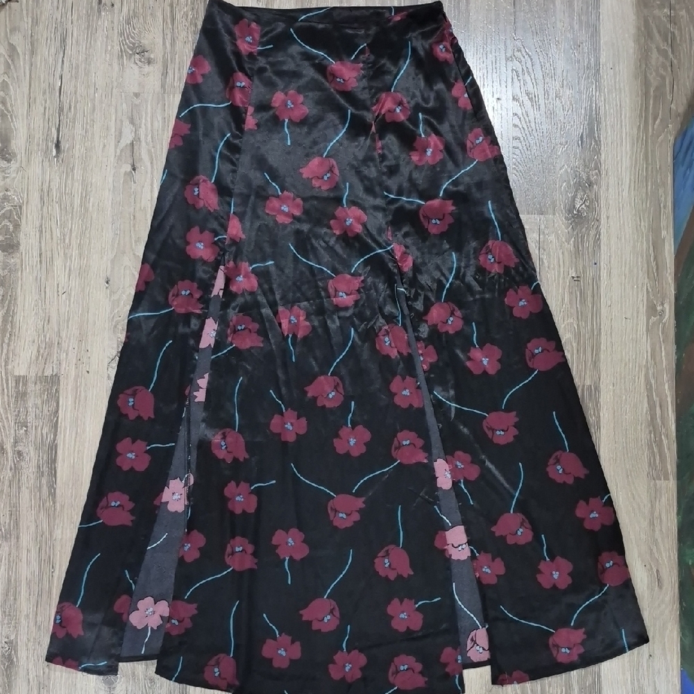 Floral Black Skirt